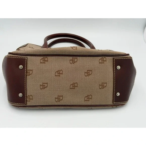 Dooney & Bourke Small Double Handle Tote Monogram Canvas Leather Brown HK51Q BN - Picture 3 of 12